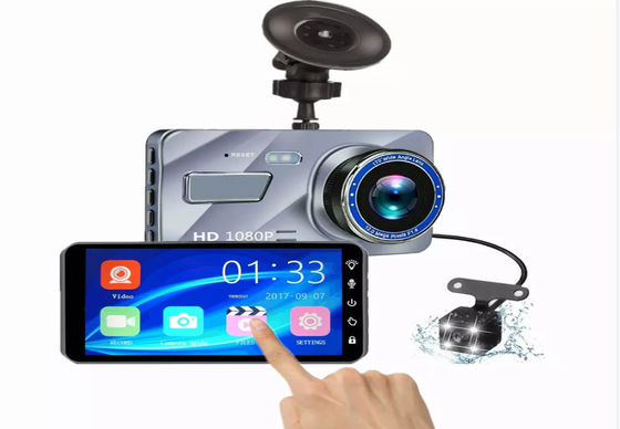 Automatische Doppelkameras Blackbox DVR Full HD 1080P 170-Grad-Dashcam IPS-Touchscreen