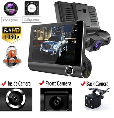 4-Zoll-Auto-Camcorder FHD 1080P Dreifachobjektiv DVR Armaturenbrettkamera 170 Grad