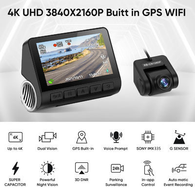Wifi GPS 4K Recorder Camara Dashcam Video Recording des Auto-Fahrzeug-Kamera-Flugschreiber-DVR