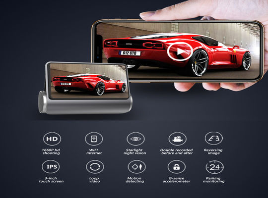 170-Grad-Wireless-Dashboard-Kamera 4k Dashcam IPS RGB Touchscreen