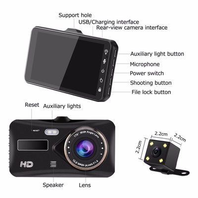 30FPS Dual Lens WDR Bewegungsaktivierter Dashcam-Videorecorder Full HD 1080P