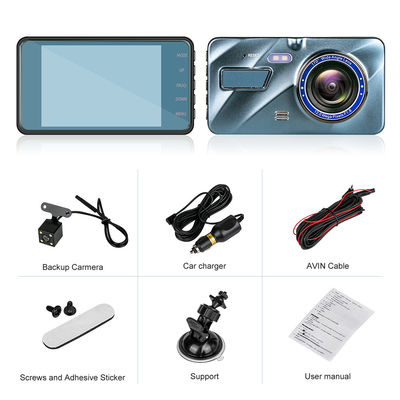 Doppelobjektiv-Auto-DVR-Kamera, wiederaufladbare Dashcam 1080FHD mit G-Sensor-Bewegungserkennung