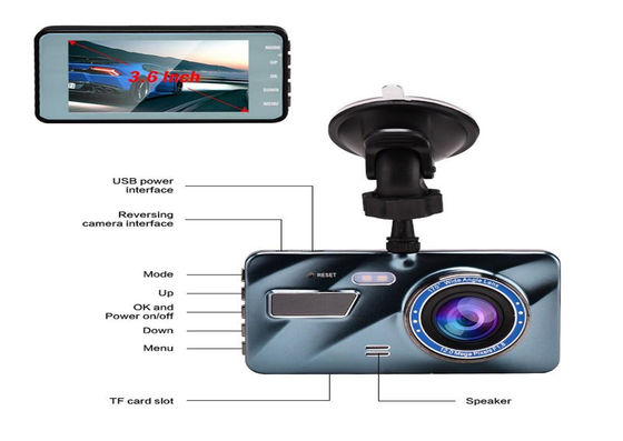 Automatische Doppelkameras Blackbox DVR Full HD 1080P 170-Grad-Dashcam IPS-Touchscreen
