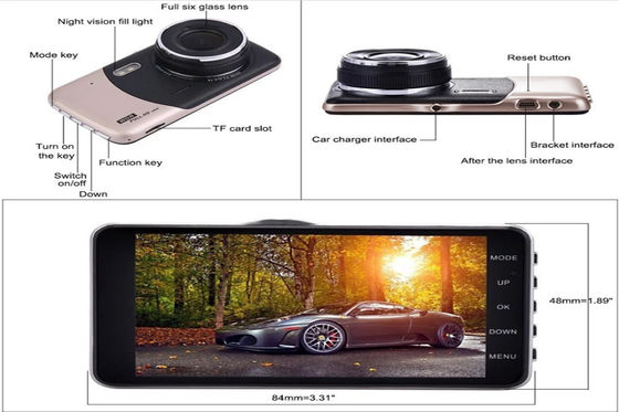 Smart Auto Dashboard Mounted Panorama Dash Cam In and Out 1080P 128GB