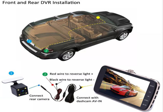 Weitwinkel Auto DVR Dash Cam 1080P 4 Zoll 170 Grad IPS Touchscreen