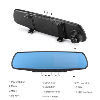 OEM Dual Kameras 2 Kanal Blackbox DVR Dash Cam Rückspiegel Full HD1080p