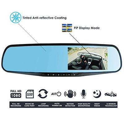 Auto Dash Cam Recorder 4,3&quot; LCD FHD 1080p DVR GC1054 Sensor vorne und hinten