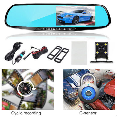 4,3-Zoll-LCD-Multikamera-Bewegungsaktivierte Dashcam DVR FHD 1080p Dual-Objektiv