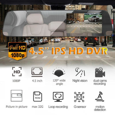 FHD 1080P Mini Parkplatz Überwachung Rückspiegel Auto Recorder Dual Lens Kamera 5V