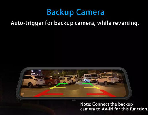 9,66-Zoll-Bewegungsaktivierte Dashcam Vollständige 2,5-D-Touchscreen-Vorder- und Rückseitenaufnahme
