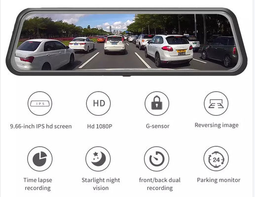 10-Zoll-IPS-2,5-D-4K-GPS-Dashcam-Dash- und Rückfahrkamera-Touchscreen