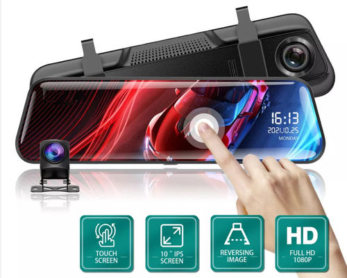 10-Zoll-Bluetooth-Android-Carplay-Dashboard-Spiegel-Stream-Dual-Drive-Recorder IPS
