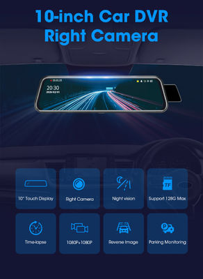 10-Zoll-Bluetooth-Android-Carplay-Dashboard-Spiegel-Stream-Dual-Drive-Recorder IPS