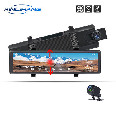 12-Zoll-4K-Doppelobjektiv 1080P-Voll-Touchscreen-GPS-Autospiegel-Dashcam