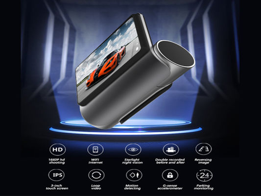 Auto ADAS Touchscreen Dash Cam WIFI GPS Dual Lens Eingebauter DVR Recorder