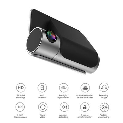 Auto ADAS Touchscreen Dash Cam WIFI GPS Dual Lens Eingebauter DVR Recorder
