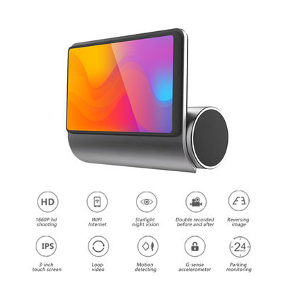 Auto ADAS Touchscreen Dash Cam WIFI GPS Dual Lens Eingebauter DVR Recorder