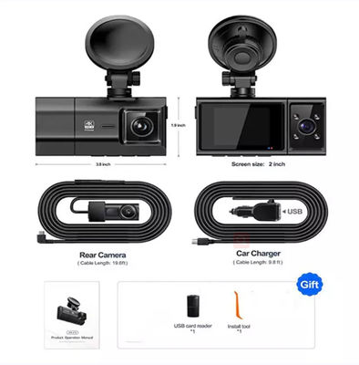 4K Vorne Hinten Dual Dashcam Wifi GPS Full Hd Full Hd Auto DVR Versteckt 1440P 3Kanal