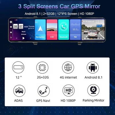 WDR-Rückfahrkamera mit Tachometer Android 8.1 2 G RAM 32 G ROM GPS-Navigation
