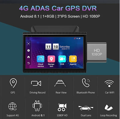 Android IPS 4G Auto DVR Eingebauter GPS-Navigator WIFI-Fernüberwachungs-Videorecorder