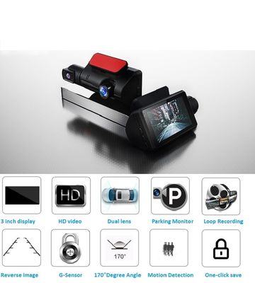 2 Objektiv Video GPS DVR Kamera Auto Camcorder Nachtsicht Loop Recording FHD1080P