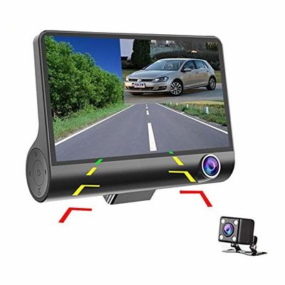 Weitwinkel-4-Zoll-Digital-Auto-DVR-Drei-Objektiv-Dash-Cam-Blackbox-Videorecorder-G-Sensor
