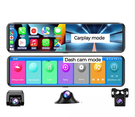 AHD1080P Android Wireless Carplay Rückspiegel DVR WIFI GPS 3 Kameras