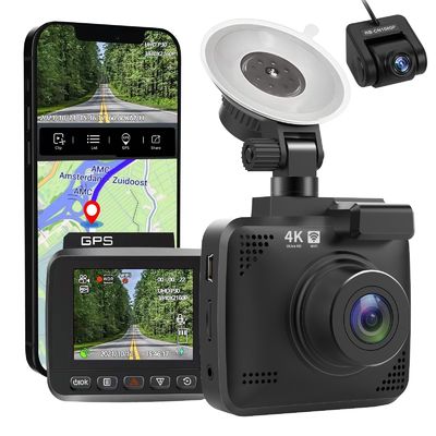 Nachtsicht 4K GPS SONYS IMX335 stürzen Nocken Dual Camera 170 Auto-Kamera Grad FOV DVR