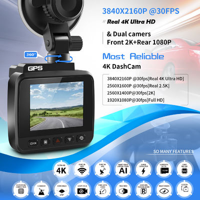 Nocken-Doppelder linsen-4K UHD G-Sensor-Bewegungs-Entdeckung des Schlag-70mi Aufnahme-Auto-der Kamera-DVR der Nachtsicht-WDR eingebaute GPS Wi-Fi
