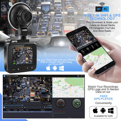 Parkmonitor 170°FOV dvr Auto-Kamera des Schlag-V53 des Nocken-4K UHD Sony Night Vision Dash Cam Dual Camera GPS Wi-Fi Dashcam 24H